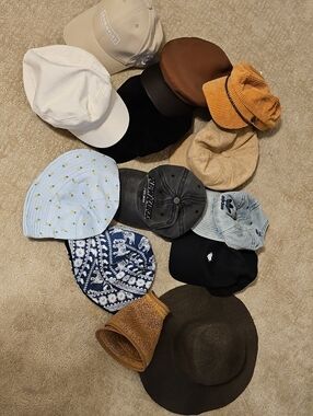 Mixed Hat Lot - Neutral, Brown, Denim, Blue, Black, White